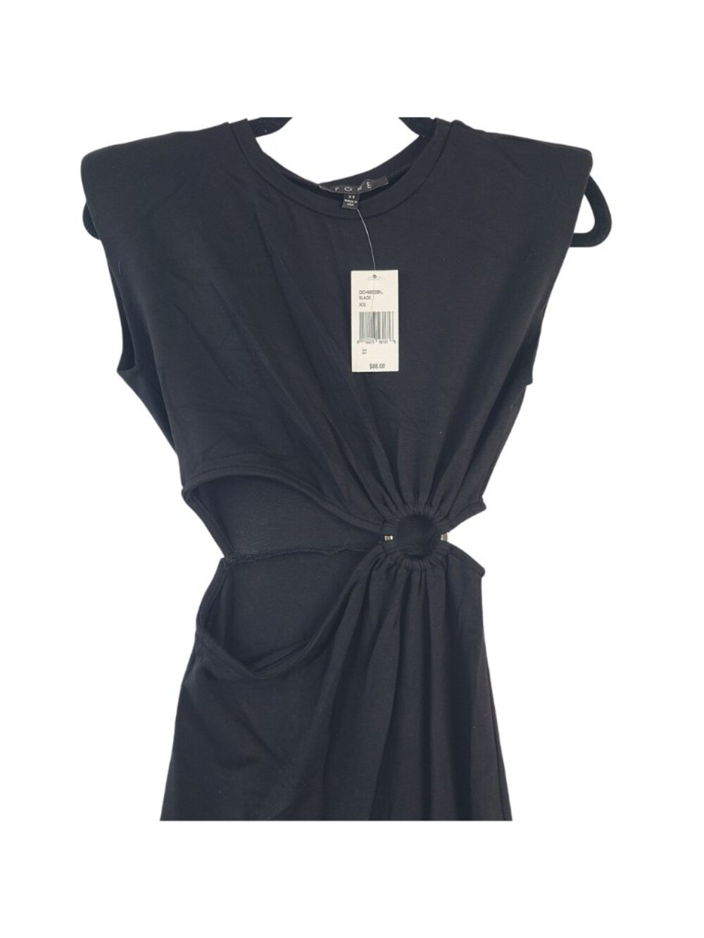 NEW Fore Women's Black Cutout Maxi Dress With Ring Detail Sz XS - Picture 2 of 9